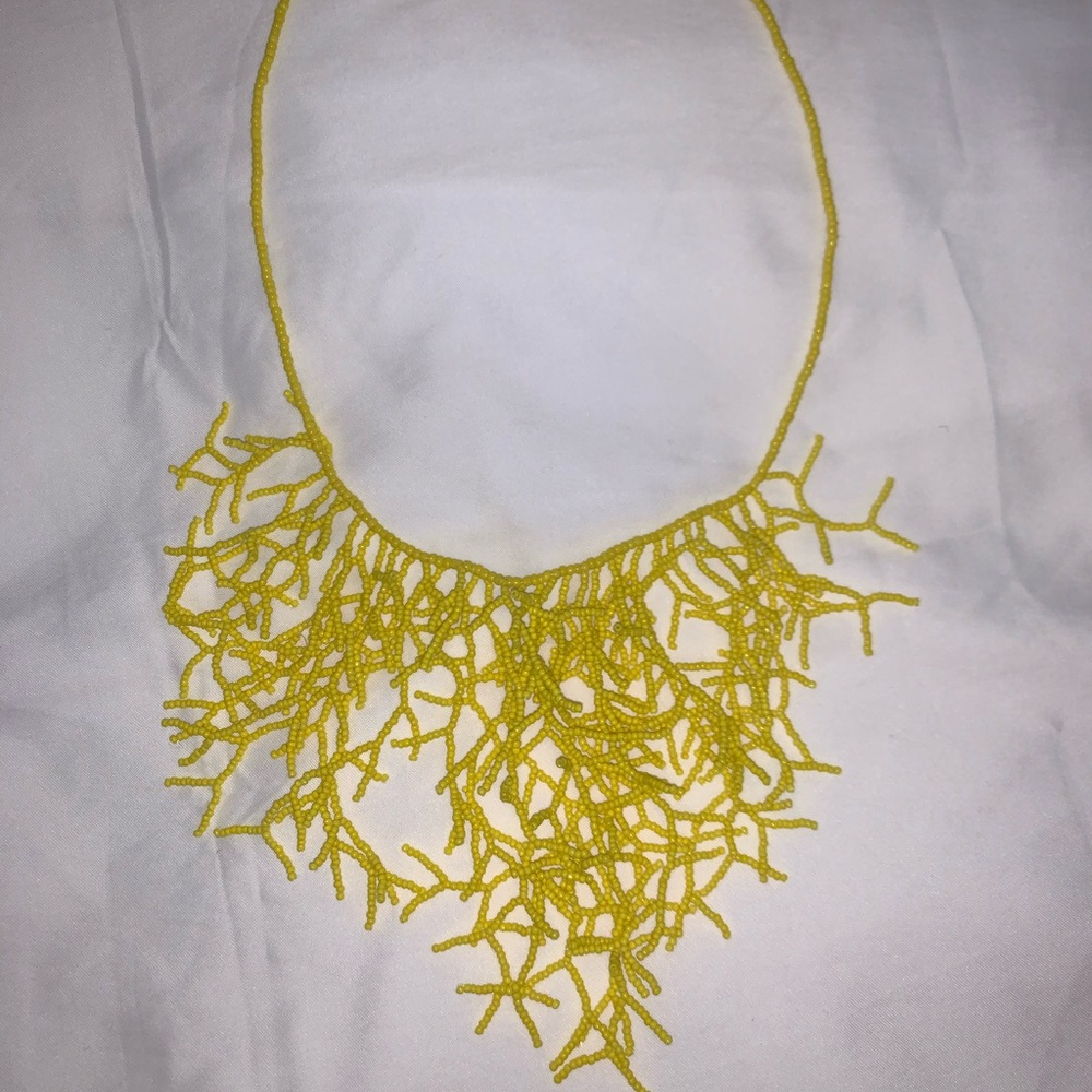 Yellow “Coral” Beaded Necklace